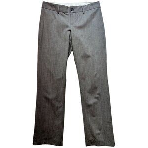 Banana Republic Women's Wool Dress Pant Straight Leg Logan Fit Stretch Sz 6 Gray